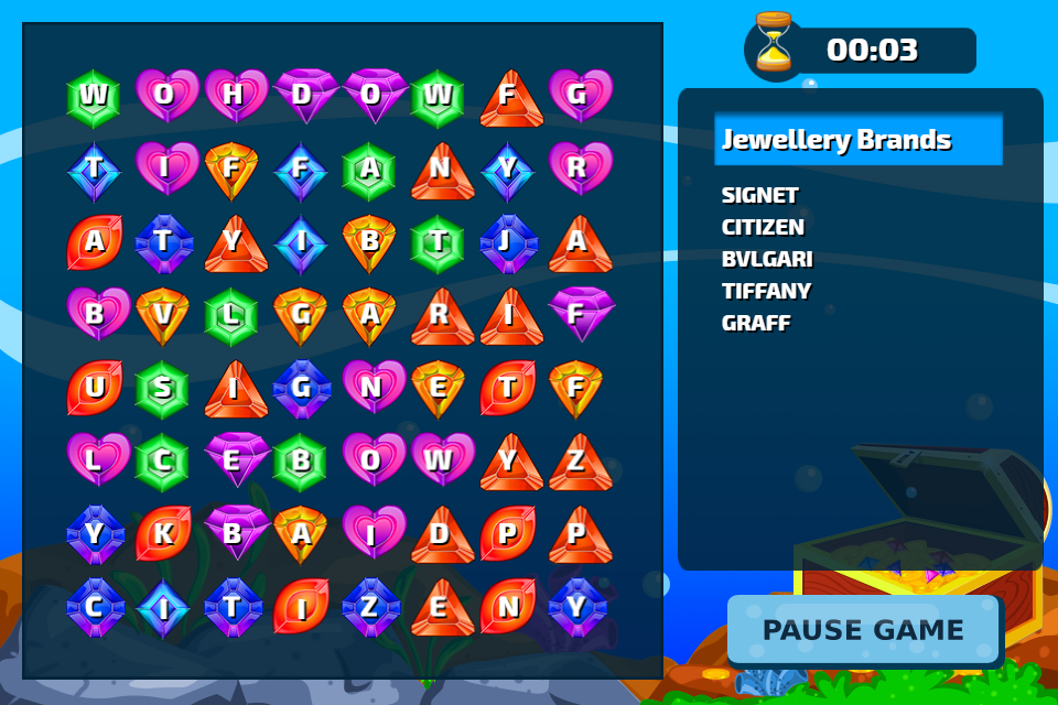 Game Jewel word search